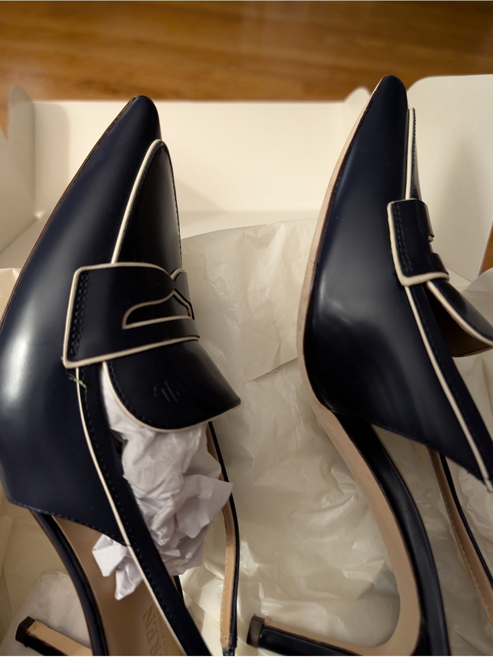 LAUREN Ralph Lauren Navy/White Heeled Mule (8.5 B) - Picture 6 of 6